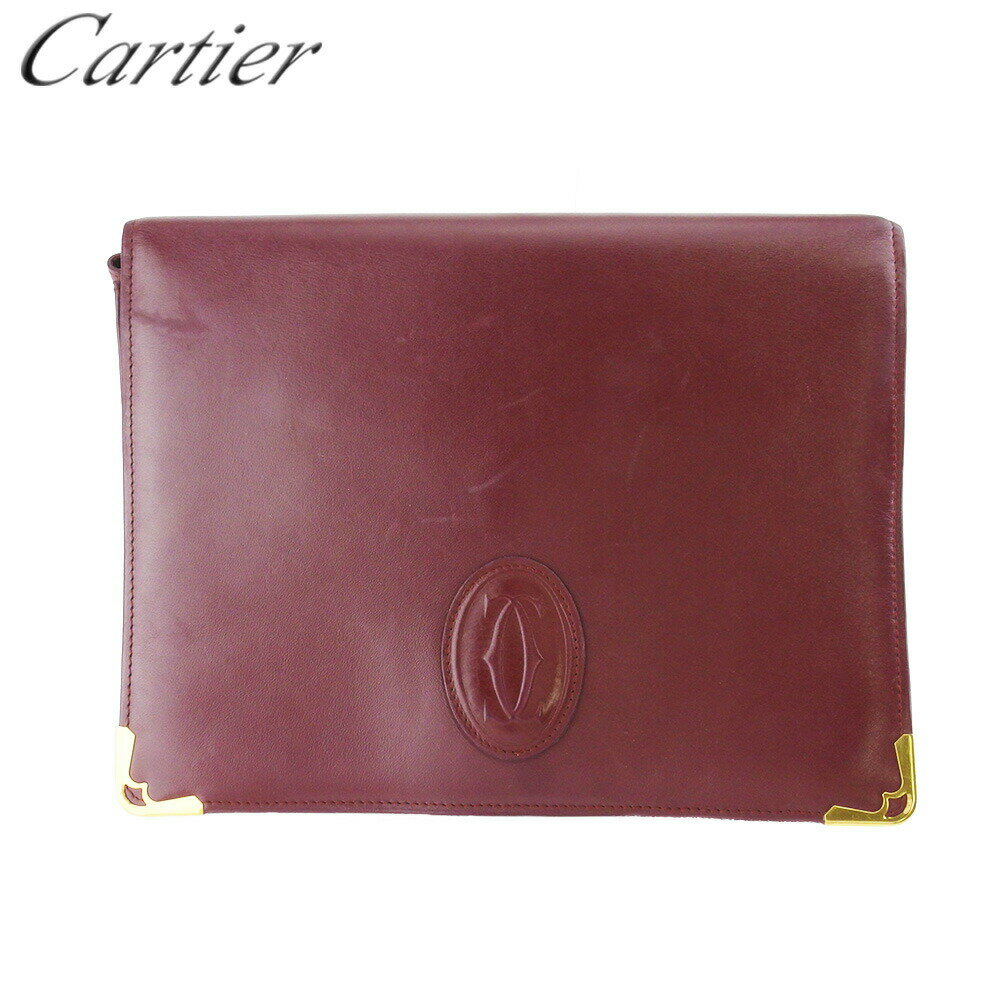 【楽天スーパーSALE★最大50％OFF】カルティエ CARTIER クラッチバッグ マストライン ボルドー ゴールド メンズ 中古 ブランド ハイブランド ヴィンテージ