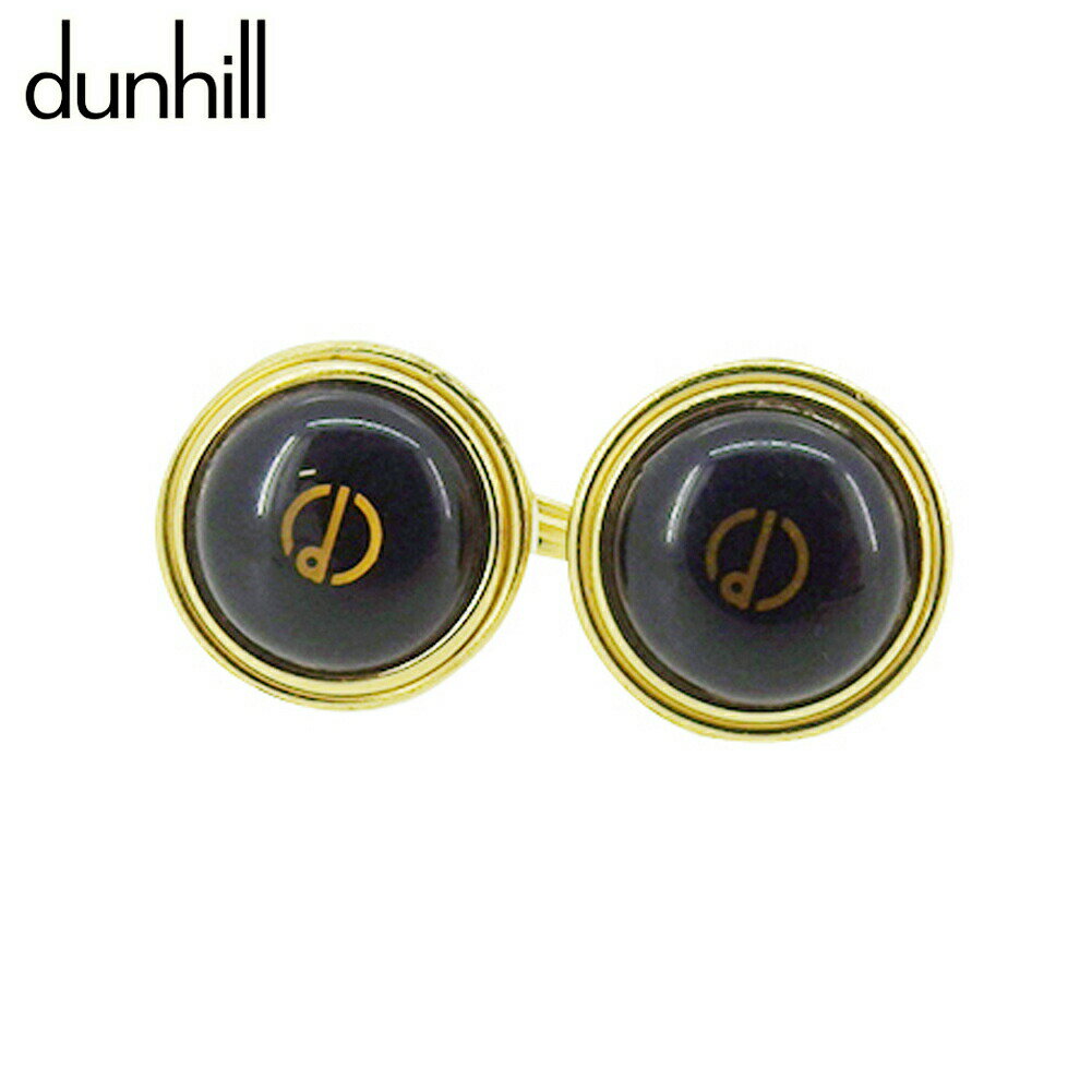 【楽天スーパーSALE★最大50%OFF】ダンヒル Dunhill カフス dマーク スウィヴル式 ゴールド ブラック レディース 中古 ブランド ハイブランド...