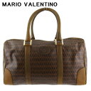 【秋Sale】マリオ・ヴァレンティノ MARIO VALENTINO ボストンバッグ MVマーク ブラウン ベージュ ゴールド メンズ 中古|詳細画像