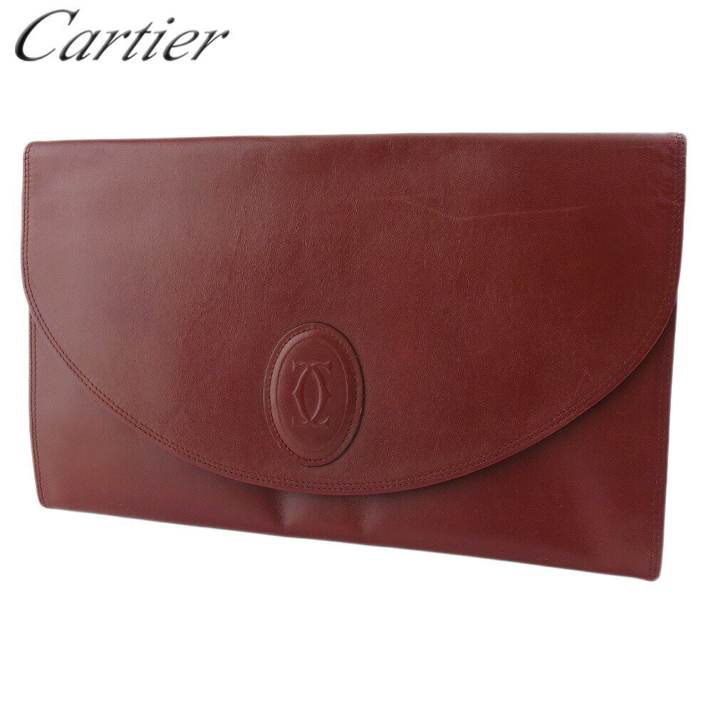【Fashion Special Fair 30％OFFクーポン】カルティエ CARTIER クラッチバッグ マストライン ボルドー メンズ 中古 ブランド ハイブランド ヴィンテージ
