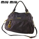 ミュウミュウ MIUMIU ショルダーバッグ カデナチャーム グレー 灰色 パープル ゴールド メンズ 中古