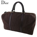 ディオール Dior ボストンバッグ トロッター ブラウン ゴールド メンズ 中古