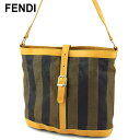 フェンディ FENDI ショルダーバッグ ペカン ベージュ ブラック ゴールド メンズ 中古