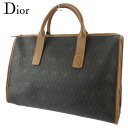 ディオール Dior ボストンバッグ ハニカム柄 オールドディオール ブラック ブラウン メンズ 中古
