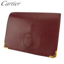 カルティエ CARTIER クラッチバッグ マストライン ボルドー ゴールド メンズ 中古