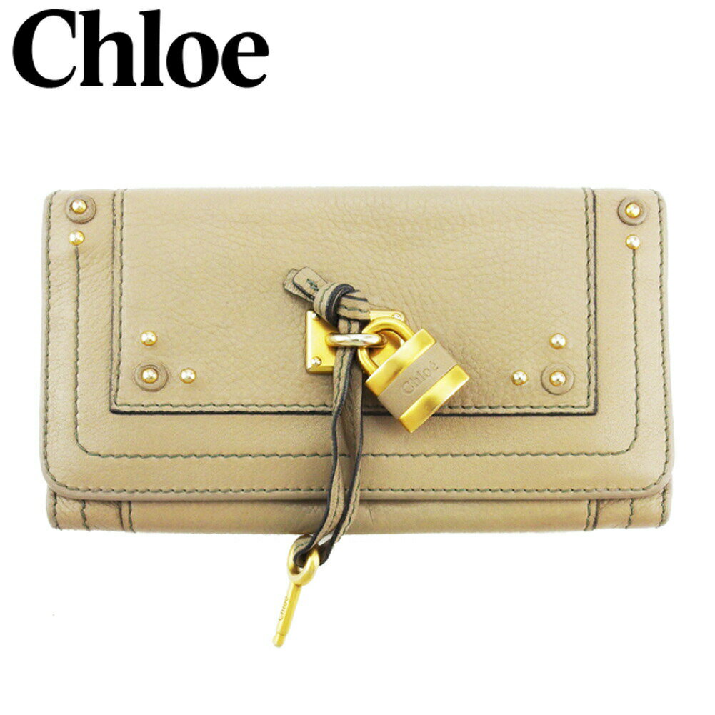 【ブラックフライデー30％OFFクーポン】クロエ Chloe 長財布 パディントン グレー 灰色 ゴールド シル..