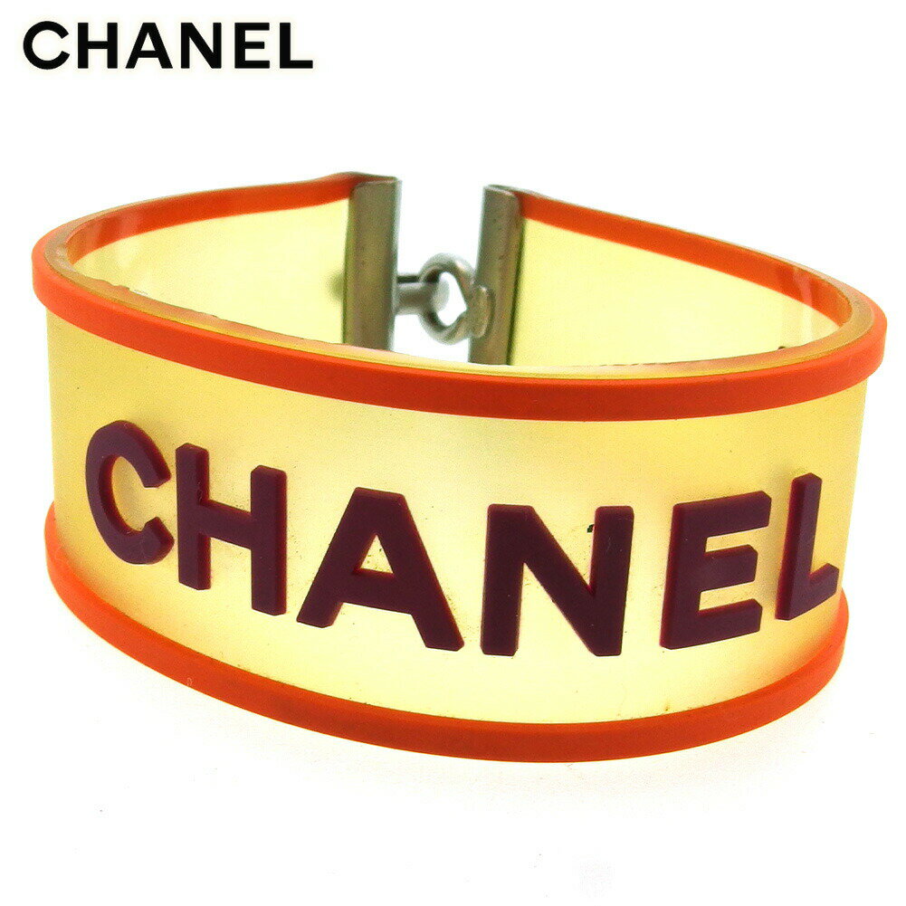 【Fashion Special Fair 30%OFFクーポン】シャネル CHANEL バングル ロゴ オールドシャネル オレンジ パープル シルバー メンズ...