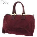 ディオール Dior ボストンバッグ ハニカム オールドディオール ボルドー ゴールド メンズ 中古