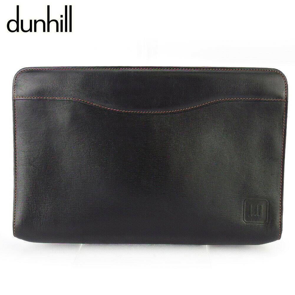 【ブラックフライデー21％OFFクーポン】ダンヒル Dunhill クラッチバッグ ブラック メンズ 中古 ブラン..