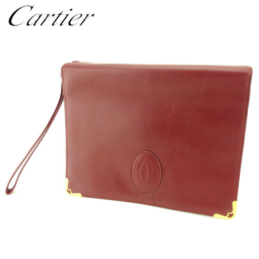 【Fashion Special Fair 30％OFFクーポン】カルティエ CARTIER クラッチバッグ マストライン ボルドー レディース 中古 ブランド ハイブランド ヴィンテージ