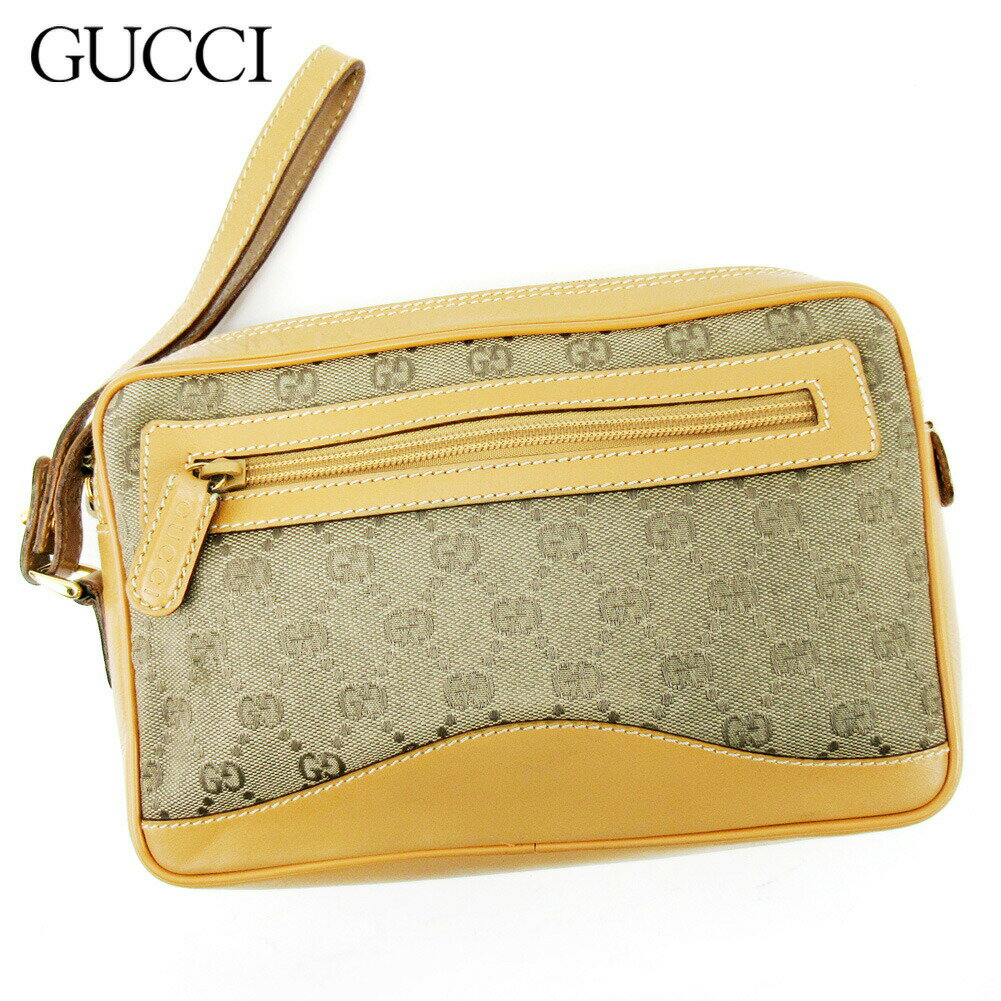 【ブラックフライデー21％OFFクーポン】グッチ GUCCI クラッチバッグ GG柄 ベージュ メンズ 中古 ブラ..