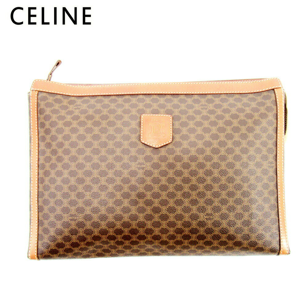 【ブラックフライデー21％OFFクーポン】セリーヌ CELINE ブリーフケース マカダム ブラウン メンズ 中古 ブランド ハイブランド ヴィンテージ