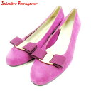 サルヴァトーレフェラガモ Salvatore Ferragamo パンプス ヴァラリボン #6 パープル メンズ 中古