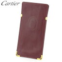 カルティエ CARTIER メガネケース マストライン ボルドー ゴールド メンズ 中古