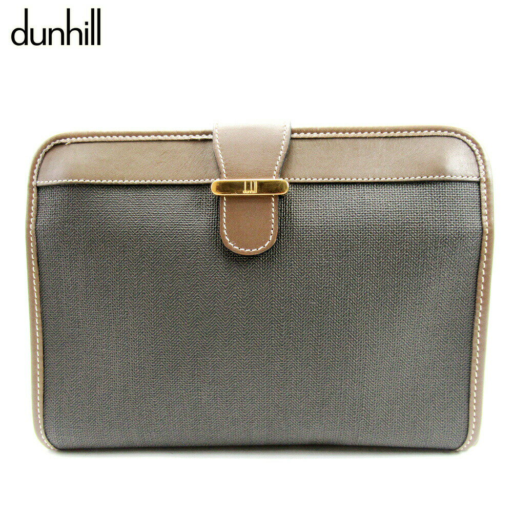 【楽天スーパーSALE★最大50％OFF】ダンヒル Dunhill クラッチバッグ ブラック ブラウン メンズ 中古 ブランド ハイブランド ヴィンテージ