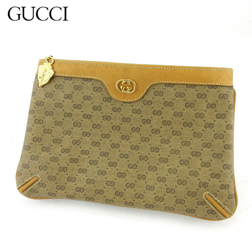 【ブラックフライデー21％OFFクーポン】グッチ GUCCI ポーチ マイクロGG ベージュ メンズ 中古 ブランド ハイブランド ヴィンテージ