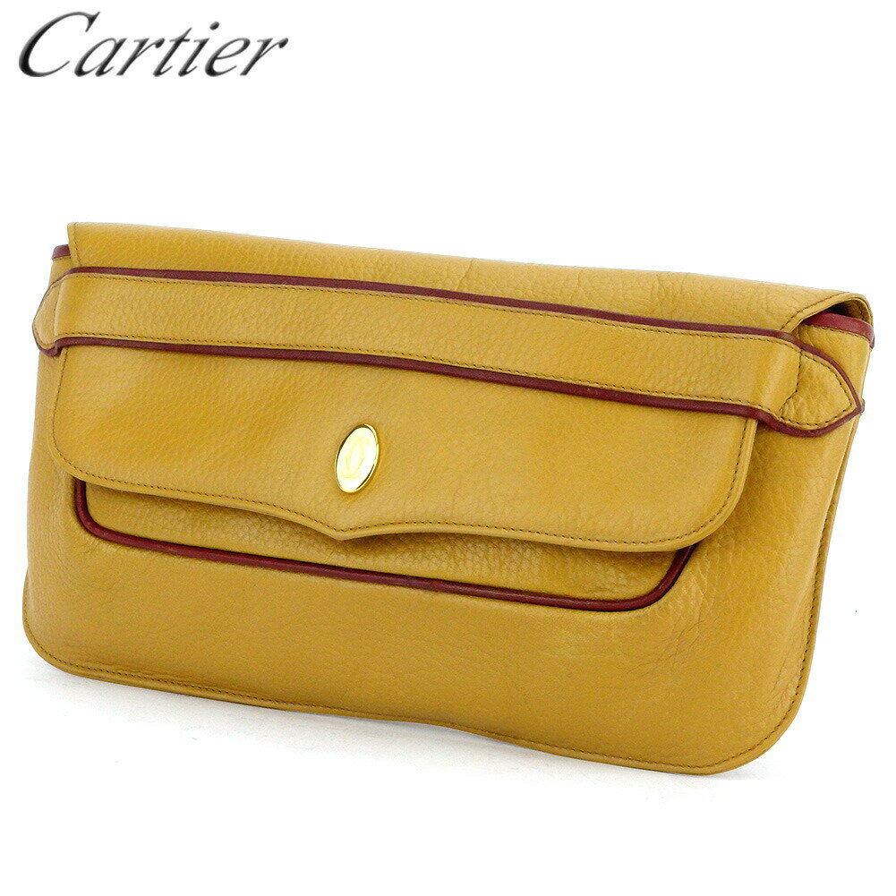 【ブラックフライデー21％OFFクーポン】カルティエ CARTIER クラッチバッグ マストライン イエロー ボ..
