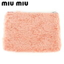 ミュウミュウ MIUMIU クラッチバッグ ファー ピンク シルバー メンズ 中古