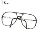 ディオール Dior サングラス 度入り ティアドロップ パイロット CDマーク グレー 灰色 ブラック ゴールド メンズ 中古