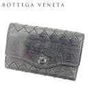 【楽天スーパーSALE10%OFF】ボッテガヴェネタ BOTTEGAVENETA キーケース イントレチャート ブラック ゴールド メンズ 中古 p909_ss