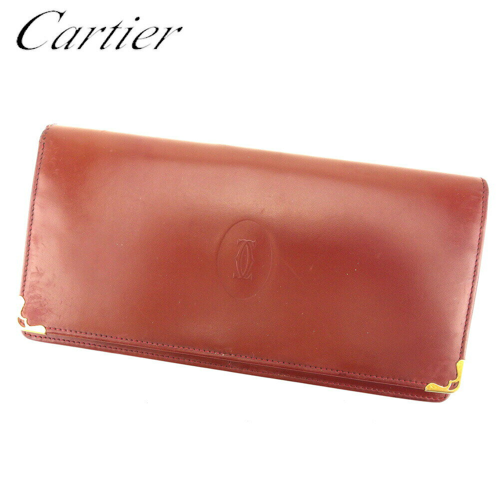 【ブラックフライデー21％OFFクーポン】カルティエ CARTIER 長財布 マストライン ボルドー レディース 中古 ブランド ハイブランド ヴィンテージ