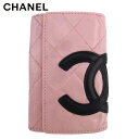 シャネル CHANEL キーケース カンボンライン オールドシャネル ピンク ブラック シルバー メンズ 中古