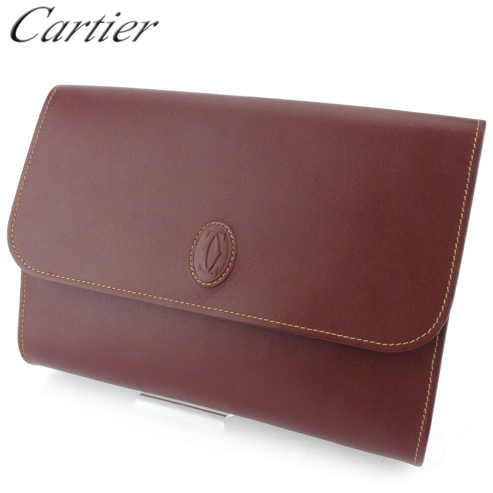 【ブラックフライデー21％OFFクーポン】カルティエ CARTIER クラッチバッグ マストライン ボルドー メ..