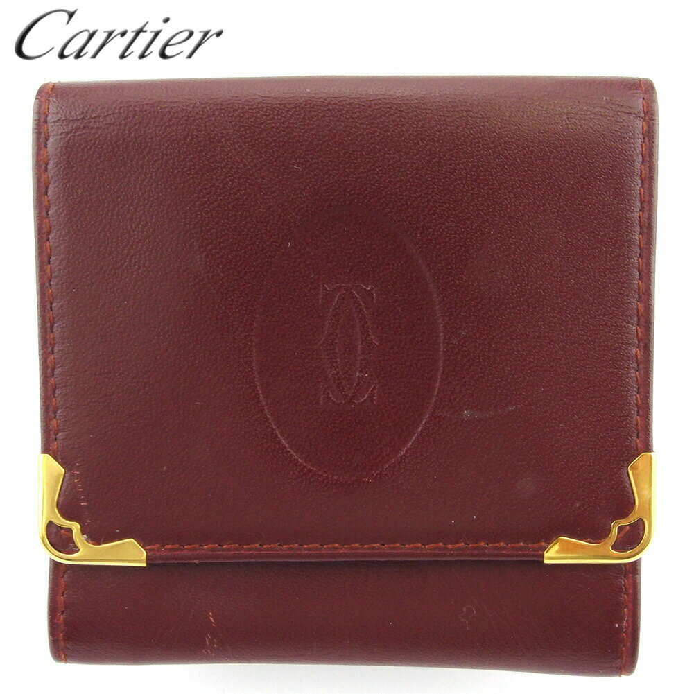 【楽天スーパーSALE★最大50％OFF】カルティエ CARTIER コインケース マストライン ボルドー ゴールド メンズ 中古 ブランド ハイブランド ヴィンテージ