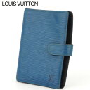 ルイ・ヴィトン LOUIS VUITTON 手帳カバー エピ アジェンダPM ブルー ゴールド メンズ 中古
