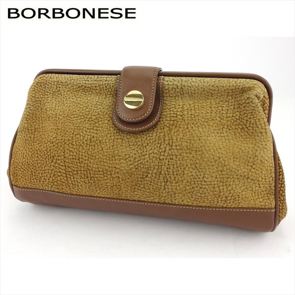 【ブラックフライデー21％OFFクーポン】ボルボネーゼ BORBONESE クラッチバッグ うずら柄 redwallタグ..