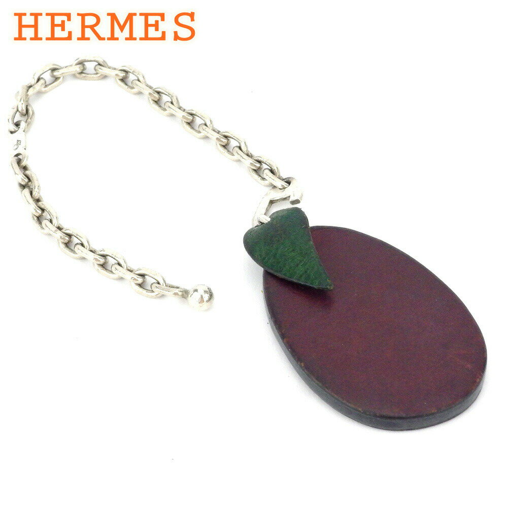 【ブラックフライデー30%OFFクーポン】エルメス HERMES チャーム プルーン フルーツ ボルドー グリーン シルバー メンズ 中古 ブランド ハイブラン...