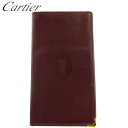 カルティエ CARTIER 札入れ マストライン ボルドー ゴールド レディース 中古(4)