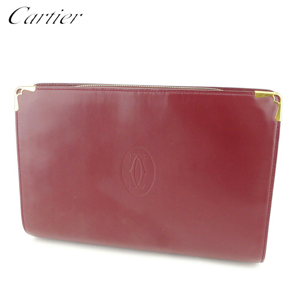 【ブラックフライデー21％OFFクーポン】カルティエ CARTIER クラッチバッグ マストライン ボルドー ゴ..