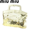 ミュウミュウ MIUMIU ハンドバッグ スパンコール ゴールド メンズ 中古(4)