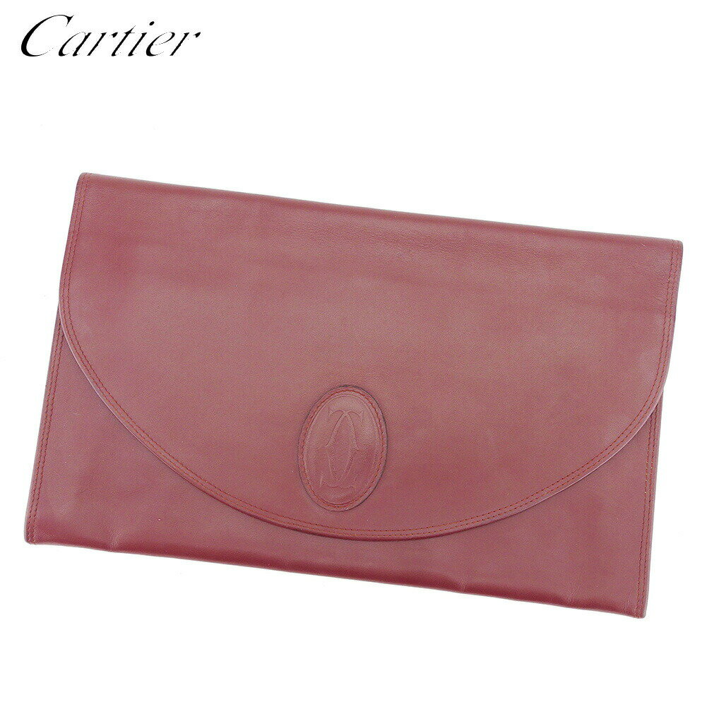 【楽天スーパーSALE★最大50％OFF】カルティエ CARTIER クラッチバッグ マストライン ボルドー メンズ 中古 ブランド ハイブランド ヴィンテージ