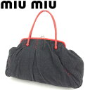 ミュウミュウ MIUMIU ショルダーバッグ ボルドー グレー 灰色 レディース 中古