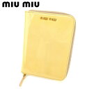 ミュウミュウ MIUMIU 手帳カバー リボンモチーフ アジェンダ イエロー ゴールド ピンク メンズ 中古