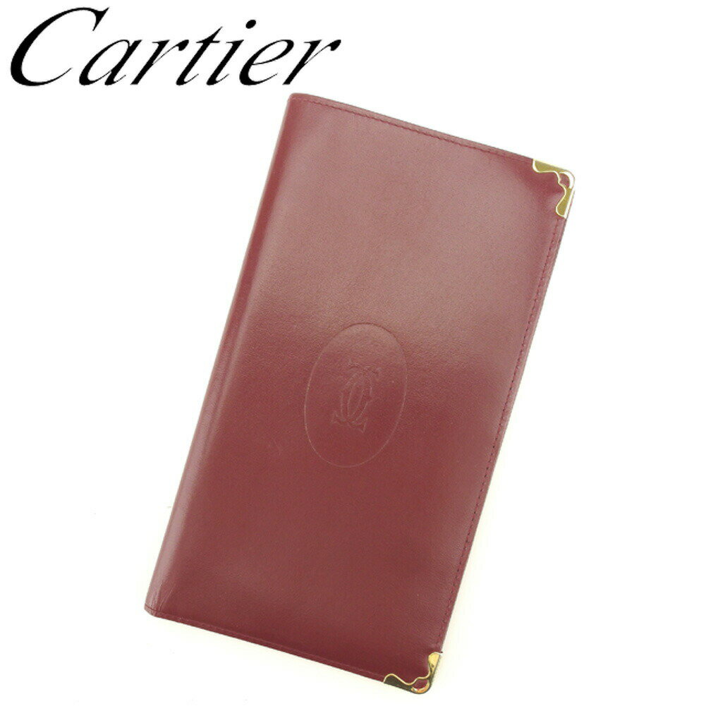 【ブラックフライデー30％OFFクーポン】カルティエ CARTIER 札入れ マストライン ボルドー ゴールド メンズ 中古 ブランド ハイブランド ヴィンテージ