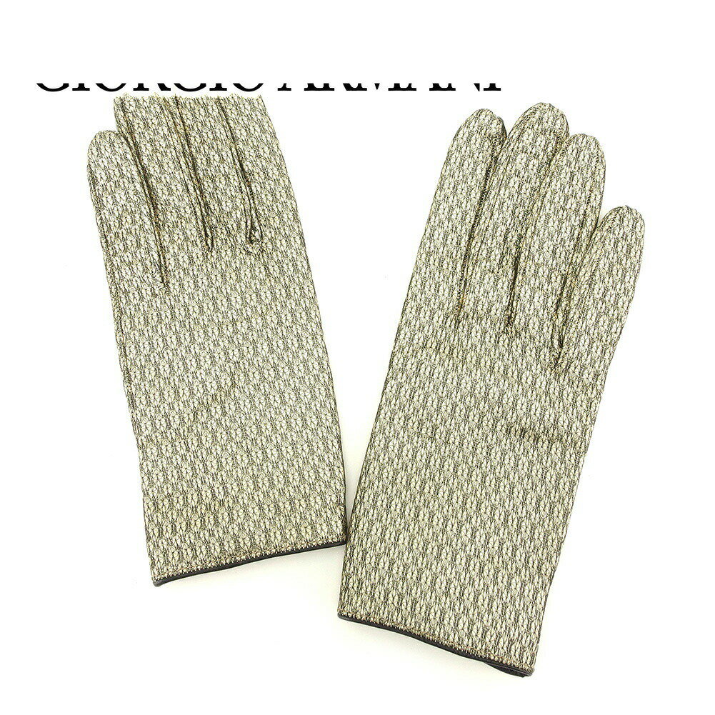 【ブラックフライデー30%OFFクーポン】ジョルジオアルマーニ GIORGIO ARMANI 手袋 ゴールド ブラック レディース 中古 ブランド ハイブランド...