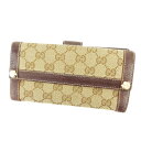 グッチ GUCCI 二つ折り財布 GG柄 ブラウン メンズ 中古