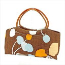 ミュウミュウ MIUMIU ハンドバッグ プリント ブラウン オレンジ ブルー系 メンズ 中古