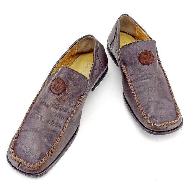 【ブラックフライデー30%OFFクーポン】ルイ・ヴィトン LOUIS VUITTON ローファー ブラウン レディース 中古 ブランド ハイブランド ヴィンテー...