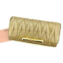 ミュウミュウ MIUMIU 長財布 マテラッセ ゴールド×シルバー メンズ 中古