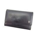 カルティエ CARTIER キーケース パシャ ブラック×シルバー メンズ 中古