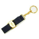 サルヴァトーレフェラガモ Salvatore Ferragamo キーリング ヴァラリボン ネイビー×ゴールド レディース 中古