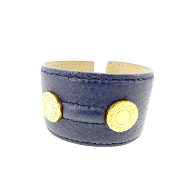 【Fashion Special Fair 30%OFFクーポン】ブルガリ BVLGARI バングル ブルガリブルガリ ネイビー×ゴールド レディース 中古 ブ...
