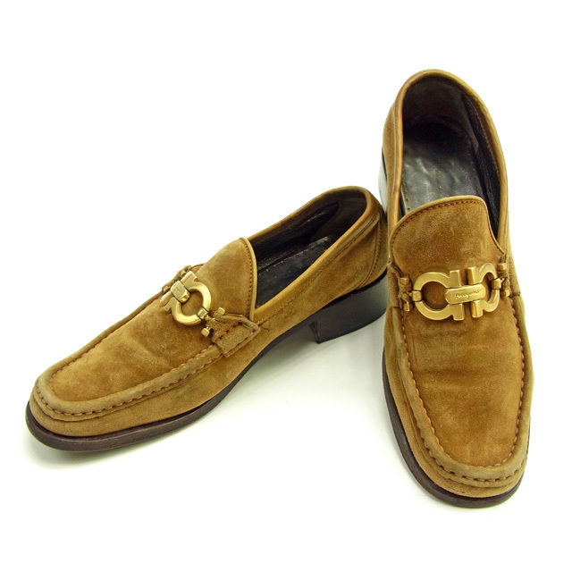 【ブラックフライデー30%OFFクーポン】サルヴァトーレフェラガモ Salvatore Ferragamo ローファー ガンチーニ金具 ♯5D ラウンドトゥ ベ...