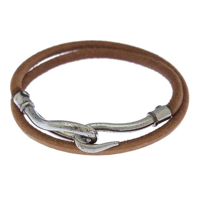 【Fashion Special Fair 30％OFFクーポン】エルメス HERMES ブレスレット ジャンボブレス シルバー×ブラウン レディース 中古 ブランド ハイブランド ヴィンテージ