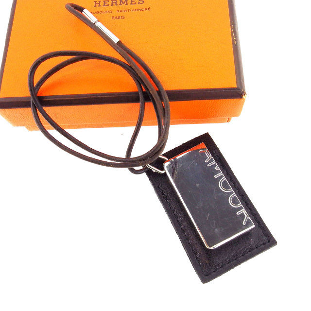 【楽天スーパーSALE★最大50%OFF】エルメス HERMES チョーカー シンボル ブラック×シルバー レディース 中古 ブランド ハイブランド ヴィンテー...