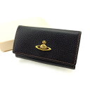 ヴィヴィアンウエストウッド Vivienne Westwood キーケース オーブ ブラック×ブラウン レディース 中古